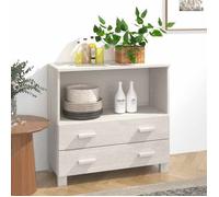 Buffet/Placard/Commode - 1 PC - pour Salon/Cuisine - HAMAR Blanc 85x35x80 cm - Bois massif de pin A6122