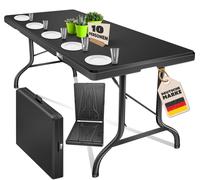 Buffet pliable KESSER® en plastique, dimensions 183x76 cm, pour 8 personnes, avec poignée de transport et housse