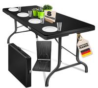 Buffet pliable KESSER® en plastique, dimensions 183x76 cm, pour 8 personnes, avec poignée de transport et housse
