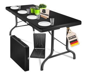Buffet pliable KESSER® en plastique, dimensions 183x76 cm, pour 8 personnes, avec poignée de transport et housse