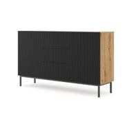 Buffet Ravenna B 150 cm 2 portes 3 tiroirs faà§ades fraisées - chêne arti | Bim Furniture - ref. 5903769731879 - 5903769731879 - Beige - Materiaux mixtes