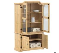 Buffet rectangulaire - 1 PC - Vitrine en verre - Corona 103,5x42x180 cm - bois de pin massif A10702