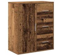 Buffet rectangulaire moderne - vidaXL - Bois ancien - Bois d'ingénierie - 60x31x70 cm - 3 tiroirs - 1 porte à charnières