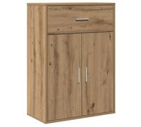 Buffet rectangulaire moderne - vidaXL - Chêne artisanal - 79x38x80 cm - Bois d'ingénierie - 1 tiroir - 2 étagères