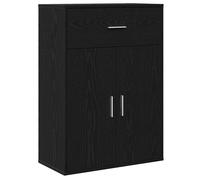 Buffet rectangulaire moderne - vidaXL - Chêne noir - 79x38x80 cm - Bois d'ingénierie - 1 tiroir - 2 étagères