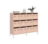 vidaXL Buffet rose 135x39x103,5 cm acier laminé à froid