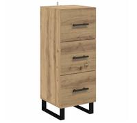vidaXL Buffet avec tiroir Chêne Artisanal 34,5 x 34 x 90 cm, Buffet Rustique, Meuble de Rangement Rectangulaire, Bois Durable, Organisation Multi-Usage pour Salon