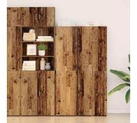 Buffet rustique en bois massif de pin, finition aspect bois vieilli, dimensions 50 x 42,5 x 185 cm, idéal pour les salles à manger et les réceptions