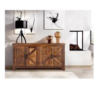 Buffet rustique - Giner y Colomer - Bois recyclé - 4 portes - Poignées métal vieilli