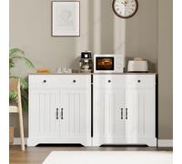 Buffet Salle à Manger 73*38*85 cm Buffet de Cuisine Meuble de Rangement Blanc avec Portes et Étagères Réglables - Meuble Polyvalent pour Cuisine, Salon, Entrée, Style Moderne, Rangement Généreux