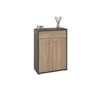 Buffet salle à manger CALAIS L 60 cm coloris chêne sonoma avec 2 portes bahut bas meuble de rangement style moderne