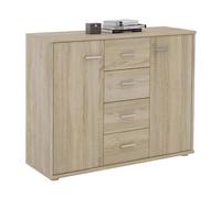 Buffet salle à manger ELODIE L 89 cm coloris chêne sonoma avec 4 tiroirs et 2 portes, bahut bas