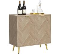 Buffet Salle a Manger en Bois Meuble de Rangement Armoire de Cuisine, Rétro | Bahut avec Étagère Réglable, Anti-basculement, Pieds en Métal, Motif à Chevrons pour Cuisine, Salon, Entrée 78 x 40 x 77.5 cm