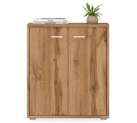 Buffet salle à manger FIRMIN L 60 cm coloris chêne wotan avec 2 portes bahut bas meuble de rangement style moderne