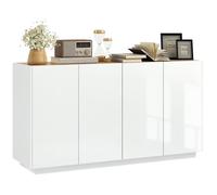 Buffet salle à manger - HOMCOM - avec 4 portes à fermeture douce et étagères réglables - 140 x 40 x 75 cm - blanc laqué
