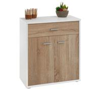 IDIMEX Buffet Salle à Manger Monaco L 60 cm Coloris Blanc et chêne Sonoma avec 1 tirroir et 2 Portes bahut Bas Meuble de Rangement Style Moderne Commode vaisselier 60 x 70 x 30 cm