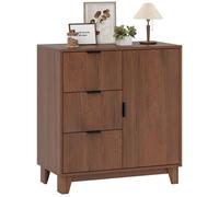 Buffet salon - HOMCOM - avec placard à porte 3 tiroirs et étagère réglable - 75 x 39 x 80 cm - effet bois marron