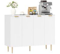 HOMCOM Buffet Salon Meuble de Rangement Armoire de Cuisine avec placards à 2 Portes et étagère réglable Style Moderne Buffet Salle à Manger et Salon, 120 x 40 x 90 cm, Blanc
