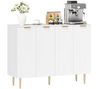 Buffet salon meuble de rangement armoire de cuisine avec placards š€ 2 portes et šŠtagššre ršŠglable 120 x 40 x 90 cm, blanc