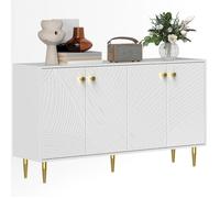 Buffet salon meuble de rangement - HOMCOM - étagères réglables, placards à portes - 140 x 35 x 77,5 cm - blanc