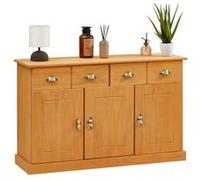 Buffet salon PARIS L116cm bois massif, Brun Finition cirée/coloris antique G