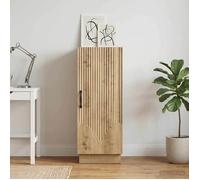Buffet salon séjour, meuble de rangement bois d'ingénierie - chêne artisanal - 1 porte - 33 x 34,5 x 87 cm &820333