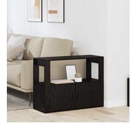 Buffet salon séjour, meuble de rangement bois d'ingénierie - chêne noir - 2 portes - avec poignées - 80 x 30 x 60 cm &918504