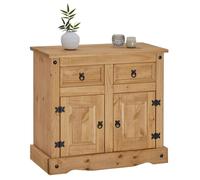 IDIMEX Buffet Salsa Commode bahut vaisselier en Bois Style Mexicain avec 2 Portes battantes et 2 tiroirs, en pin Massif Finition teintée/cirée