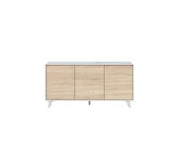 Buffet scandinave ABBY 3 portes L154cm - Blanc et bois