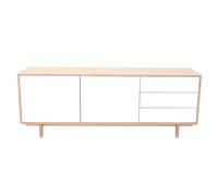 Buffet scandinave bois et blanc 2 portes 3 tiroirs L195 cm SID