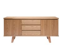 Buffet scandinave en bois clair frêne 2 portes 3 tiroirs L160 cm FIFTIES