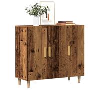 vidaXL Buffet Chêne Noir 90 x 34 x 80 cm Bois d'ingénierie | T'as plein de place pour toutes tes affaires, La finition mate donne un look super épuré et moderne,