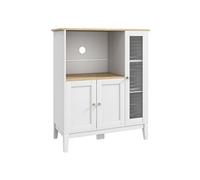 Meuble micro-ondes - HOMCOM - armoire de cuisine buffet 1 niche 3 portes verre trempé - bois verre - 80x35x97cm - blanc