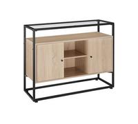 Buffet style industriel Bois clair industriel, Chêne Sonoma