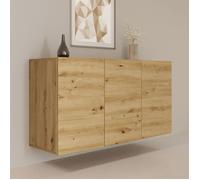 Buffet suspendu 3 portes 160x36x60 cm chêne clair - DALLYN
