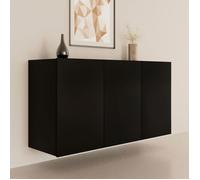 Buffet suspendu 3 portes 160x36x60 cm noir - DALLYN