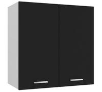 Buffet suspendu de cuisine noir - BEST MEUBLE2022 - 60x31x60 cm - 2 étagères
