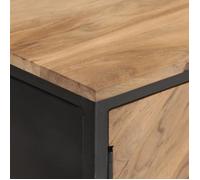 Buffet SWT 120x30x75 cm Bois d'acacia massif - Industriel - Loft - Marron - Buffet bas - Porte(s) et tiroir(s)