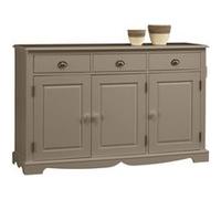 Buffet Taupe Style Anglais 3 Portes 3 Tiroirs 4 Niches L 146.6 H 89.6 P 42.5 cm - L 146.6 x l 42.5 x H 89.6 cm marron G
