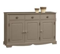 Buffet Taupe Style Anglais 3 Portes 3 Tiroirs 4 Niches L 146.6 H 89.6 P 42.5 cm - L 146.6 x l 42.5 x H 89.6 cm marron G