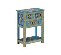 vidaXL Buffet Turquoise, bois massif de manguier 55x30x76 cm