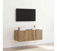 Buffet TV avec lumières LED Chêne Artisan 80x35x31 cm chêne
