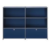 Buffet USM Haller M 65 4 portes ouvertes / 2 rabats - Bleu acier - USM HALLER QS M65 34