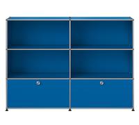 Buffet USM Haller M 65 4 portes ouvertes / 2 rabats - Bleu gentiane - USM HALLER QS M65 27