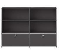 Buffet USM Haller M 65 4 portes ouvertes / 2 rabats - Livraison rapide - Gris anthracite - USM HALLER QS M65 33