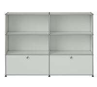 Buffet USM Haller M 65 4 portes ouvertes / 2 rabats - Livraison rapide - Gris clair - USM HALLER QS M65 29