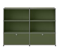 Buffet USM Haller M 65 4 portes ouvertes / 2 rabats - Livraison rapide - Vert olive - USM HALLER QS M65 36
