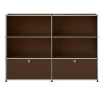 Buffet USM Haller M 65 4 portes ouvertes / 2 rabats - Marron - USM HALLER QS M65 22