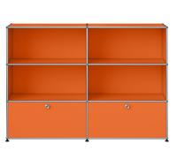 Buffet USM Haller M 65 4 portes ouvertes / 2 rabats - Orange pur - USM HALLER QS M65 26