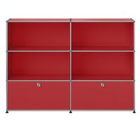 Buffet USM Haller M 65 4 portes ouvertes / 2 rabats - Rouge rubis - USM HALLER QS M65 23